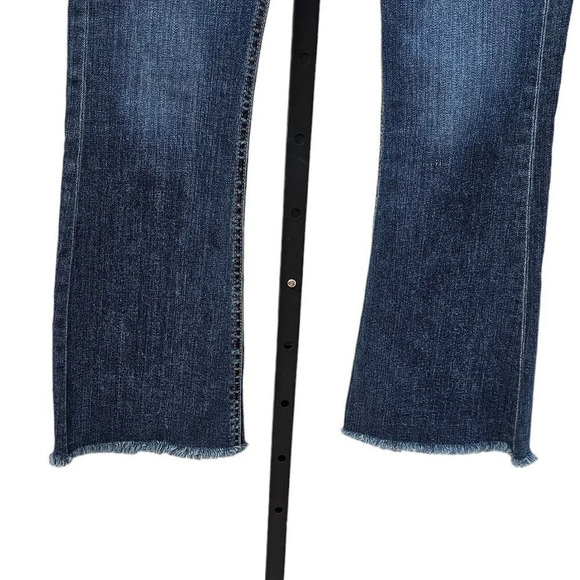 Rag & Bone  Women's Crop Flare Jeans Size 24 Blue Denim Frayed Hem - Picture 6 of 9